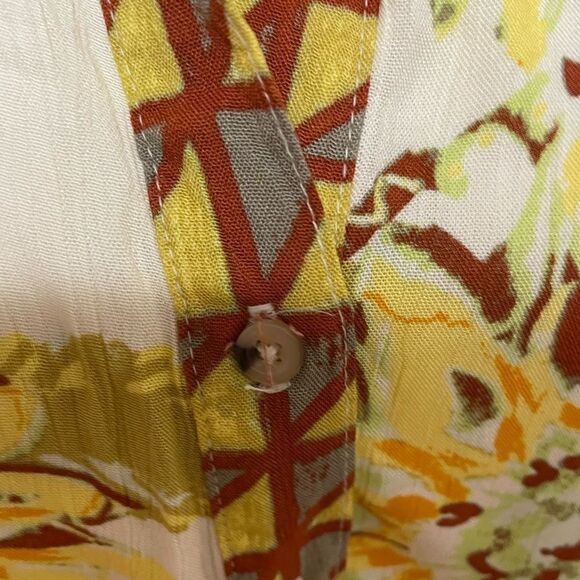 Free People Good Vibrations Yellow Sunflower Button Down Blouse Size S NWT - Picture 10 of 10